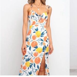 Petal and Pup Citrus Midi Dress